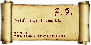 Polónyi Fiametta névjegykártya